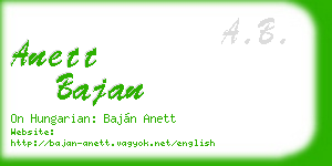 anett bajan business card